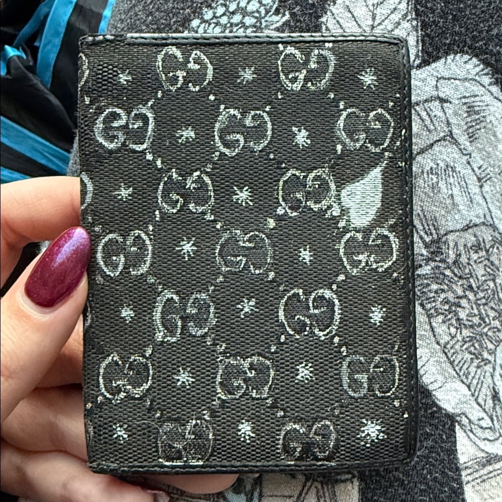 Custom painted AUTH Gucci monogram wallet